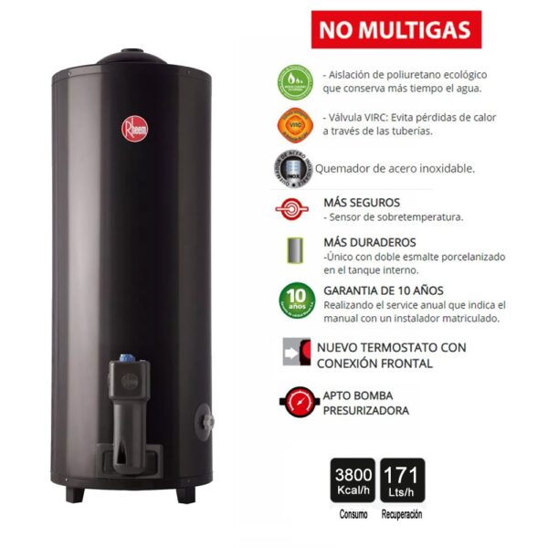TERMOTANQUE RHEEM 120 LITROS TGNP120RH