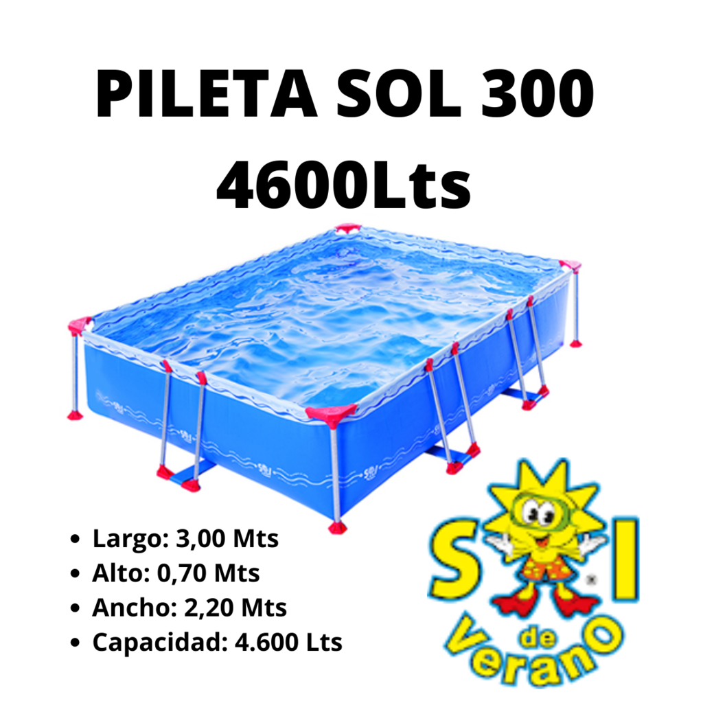 PILETA LONA SOL DE VERANO SOL 300 3 X 2.20 X 0.70 4600 LTS