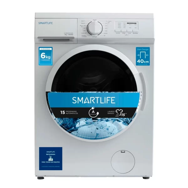 Lavarropas Automatico Smartlife 6kg Slim Design Color Blanco